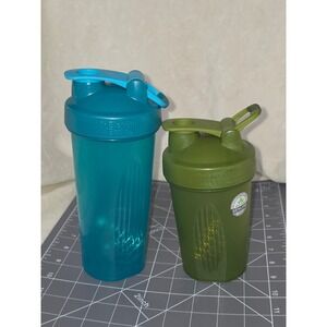 Blender Bottle Classic Shaker Cup Set Teal 28oz and Olive Green 20oz BPA Free